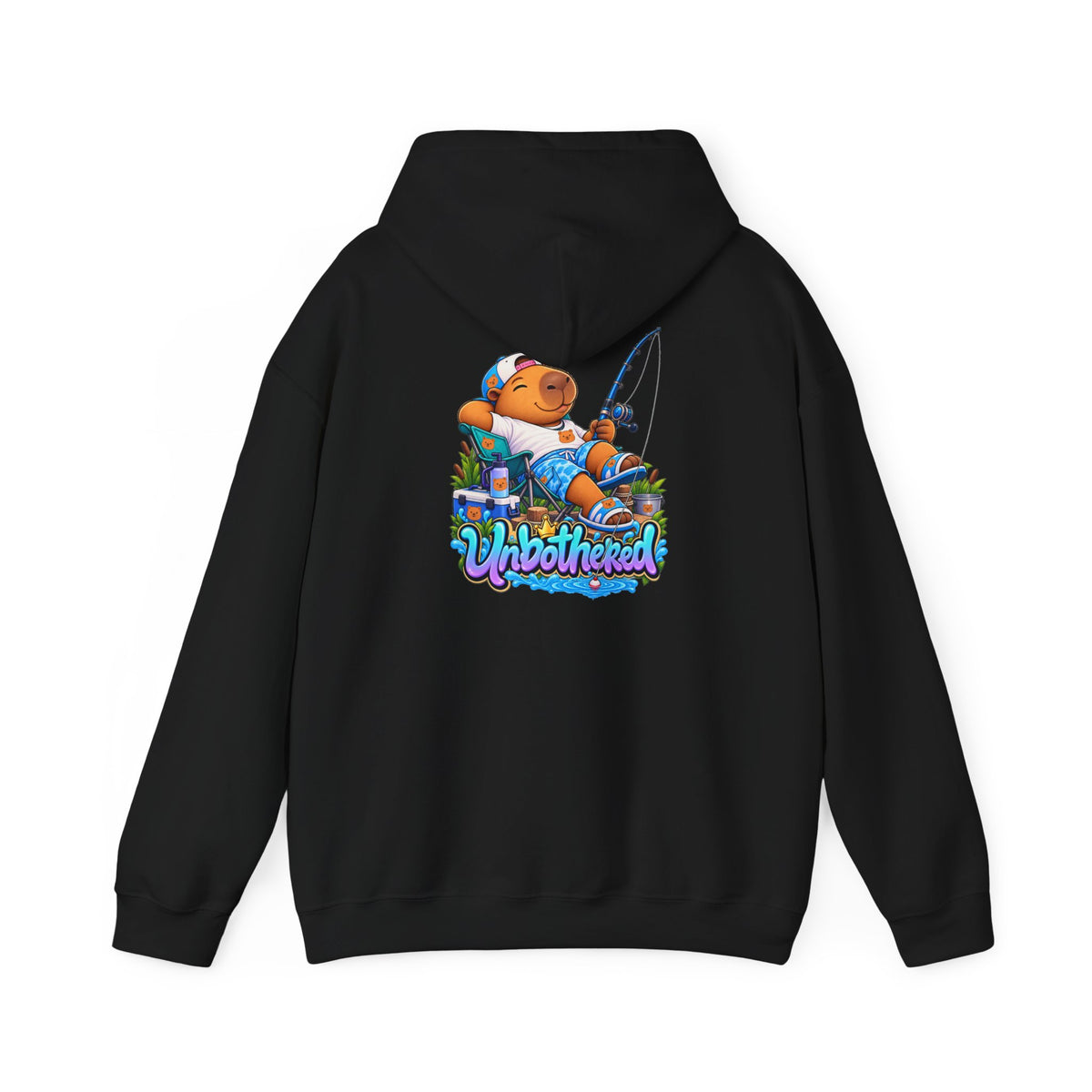 Relaxing Unbothered Capybara Hoodie – Chill Vibes Graphic Sweatshirt