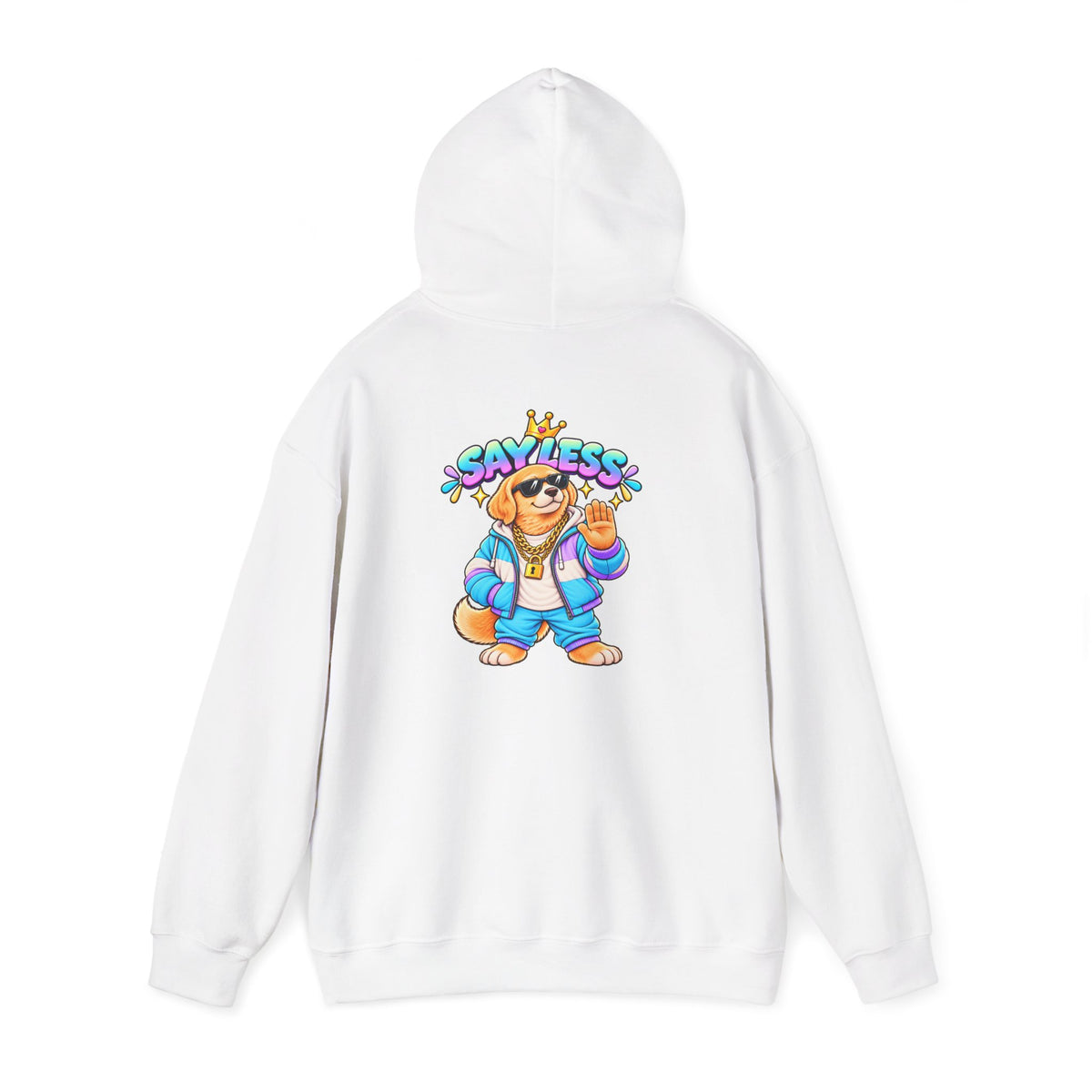 Say Less Golden Retriever Hoodie — Retro Cartoon Streetwear Pullover
