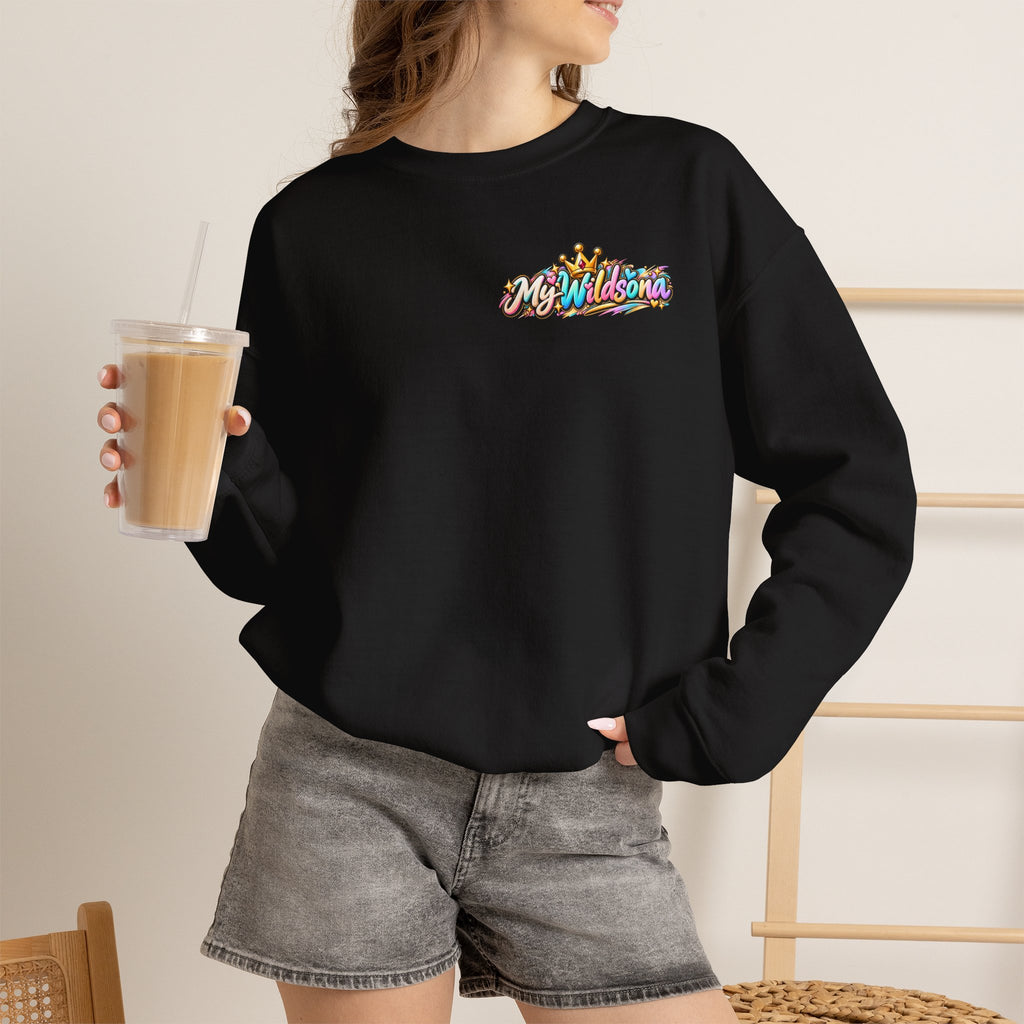 Graphic Sweatshirt — 'My Wildsona' Cute Colorful Dog with Big Personality Character Crewneck