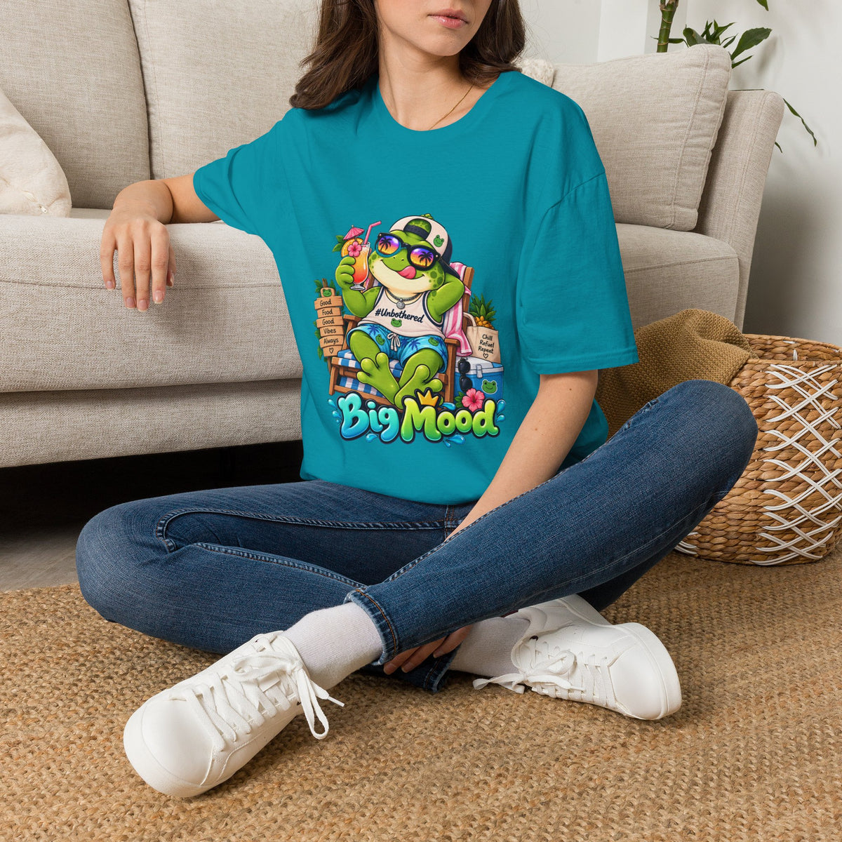 Big Mood Frog T-Shirt — Chill Cartoon Frog Graphic Tee