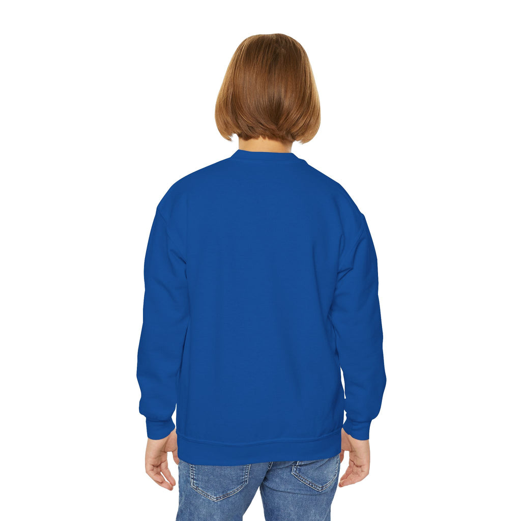 Youth Unbothered Fishing Capybara Crewneck Sweatshirt — "Whoothered" Cute Kids Fishing Graphic