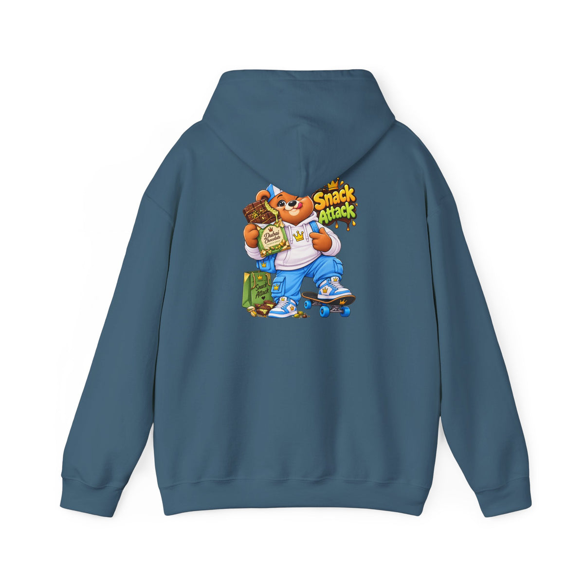 Snack Attack Hoodie — Streetwear Cartoon Money & Chips Graphic Hooded Sweatshirt
