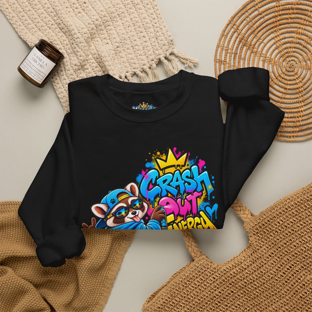 Crash Out Energy Crewneck Sweatshirt — Urban Raccoon Streetwear