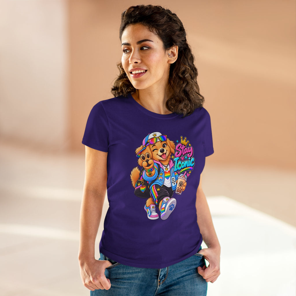 Stay Iconic Dog Graphic Tee — Cute Retro Teddy Bear Design