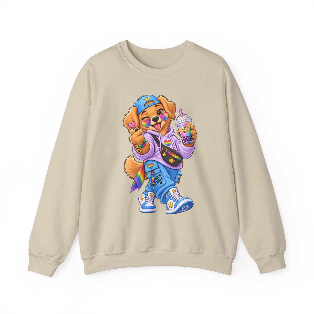 Cute Big Personality Hip-Hop Dog Crewneck Sweatshirt