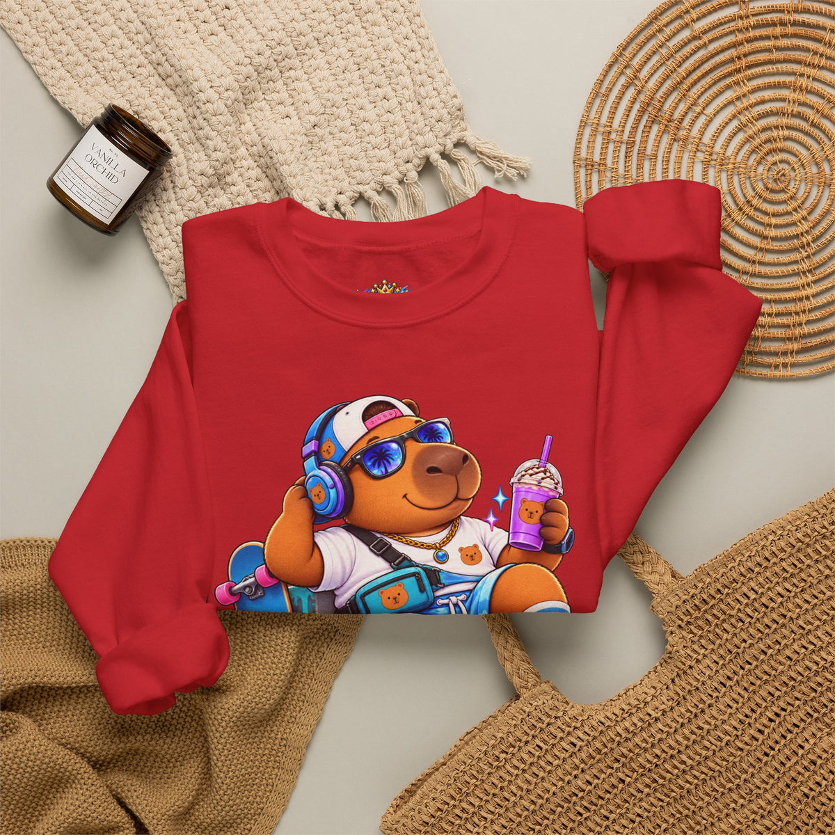 Sonny Capybara Graphic Sweatshirt — "Low Key Slayin' It"