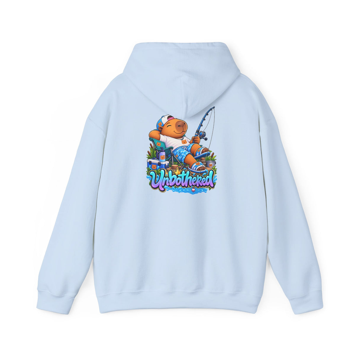 Relaxing Unbothered Capybara Hoodie – Chill Vibes Graphic Sweatshirt