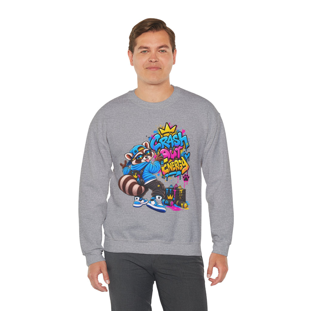 Crash Out Energy Crewneck Sweatshirt — Urban Raccoon Streetwear