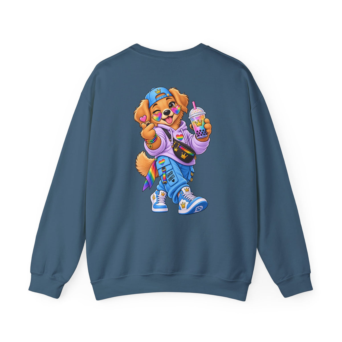 Graphic Sweatshirt — 'My Wildsona' Cute Colorful Dog with Big Personality Character Crewneck