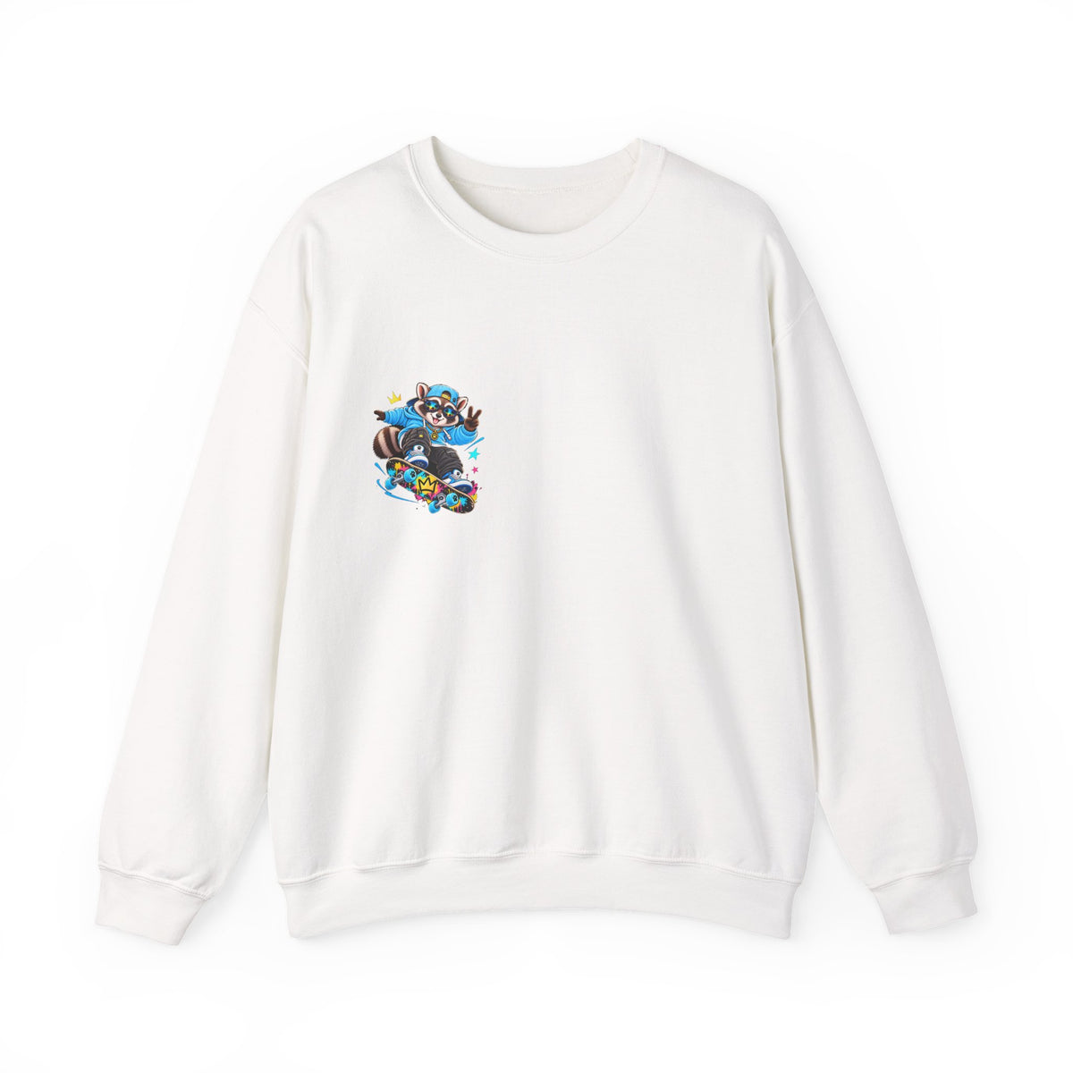 Whimsical Blue Cat Galaxy Crewneck Sweatshirt