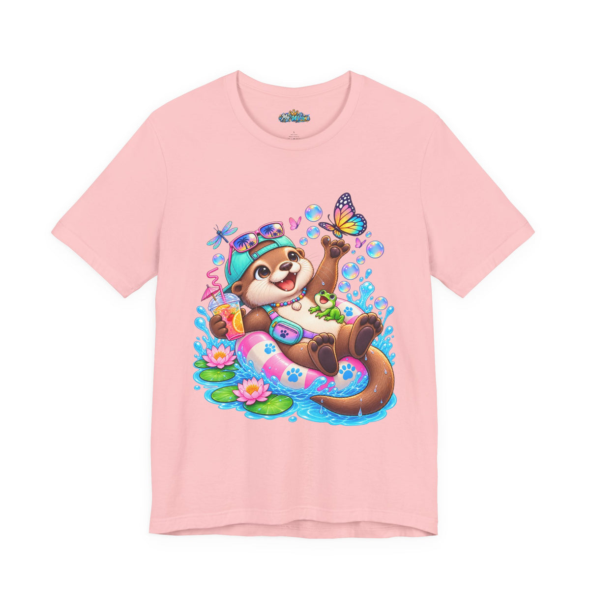 Otter Floatie T-Shirt — Cute Summer Otter with Butterfly Tee