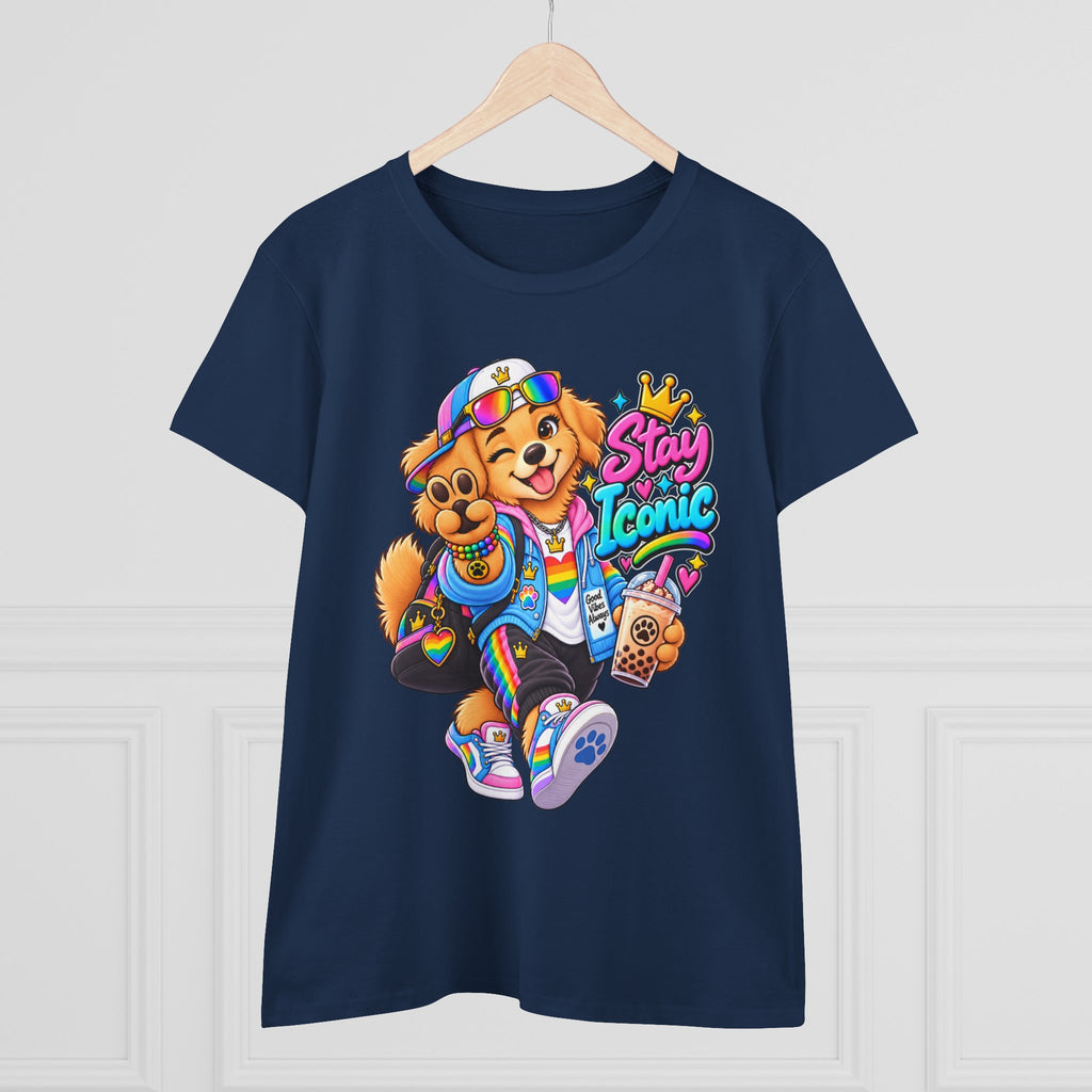 Stay Iconic Dog Graphic Tee — Cute Retro Teddy Bear Design