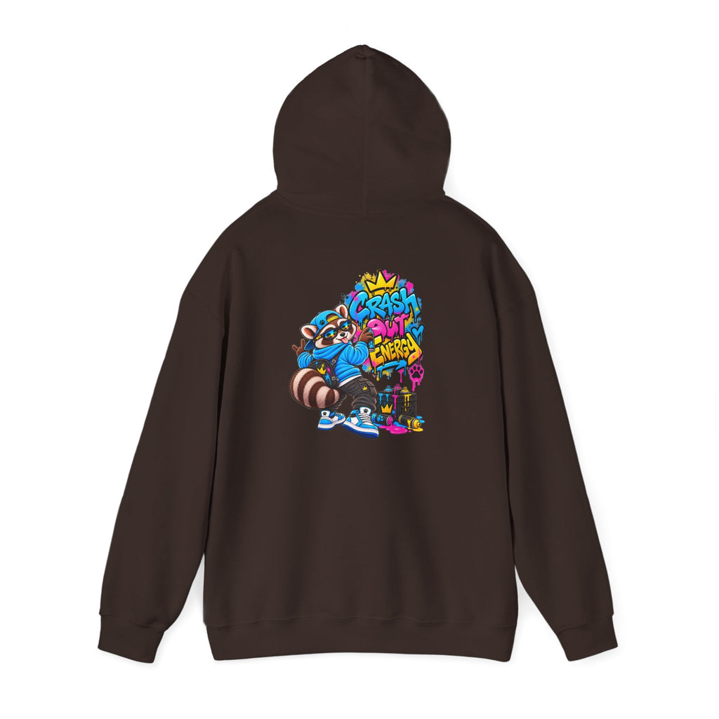 Raccoon Street Art Hoodie – 'Bright Energy' Graffiti Graphic Sweatshirt