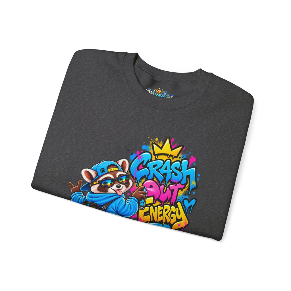 Crash Out Energy Crewneck Sweatshirt — Urban Raccoon Streetwear