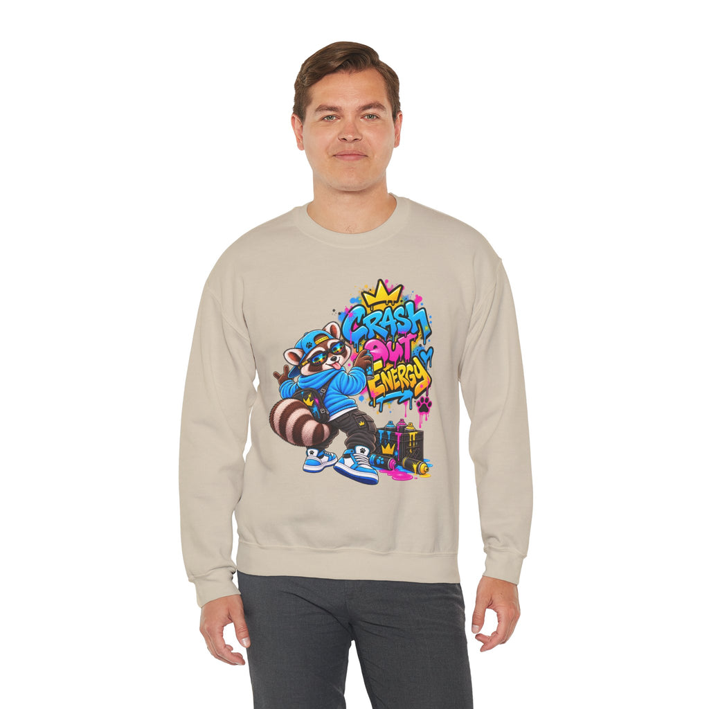 Crash Out Energy Crewneck Sweatshirt — Urban Raccoon Streetwear