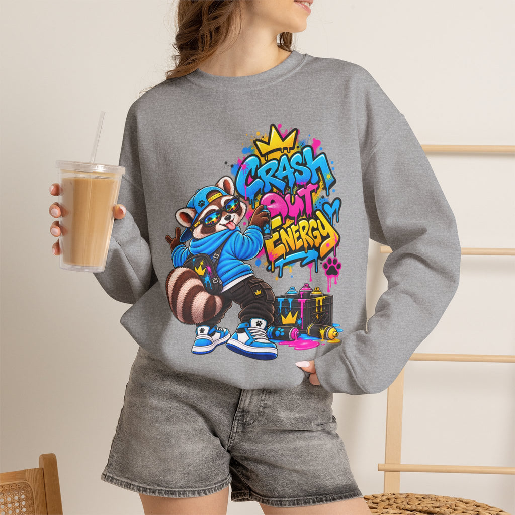 Crash Out Energy Crewneck Sweatshirt — Urban Raccoon Streetwear