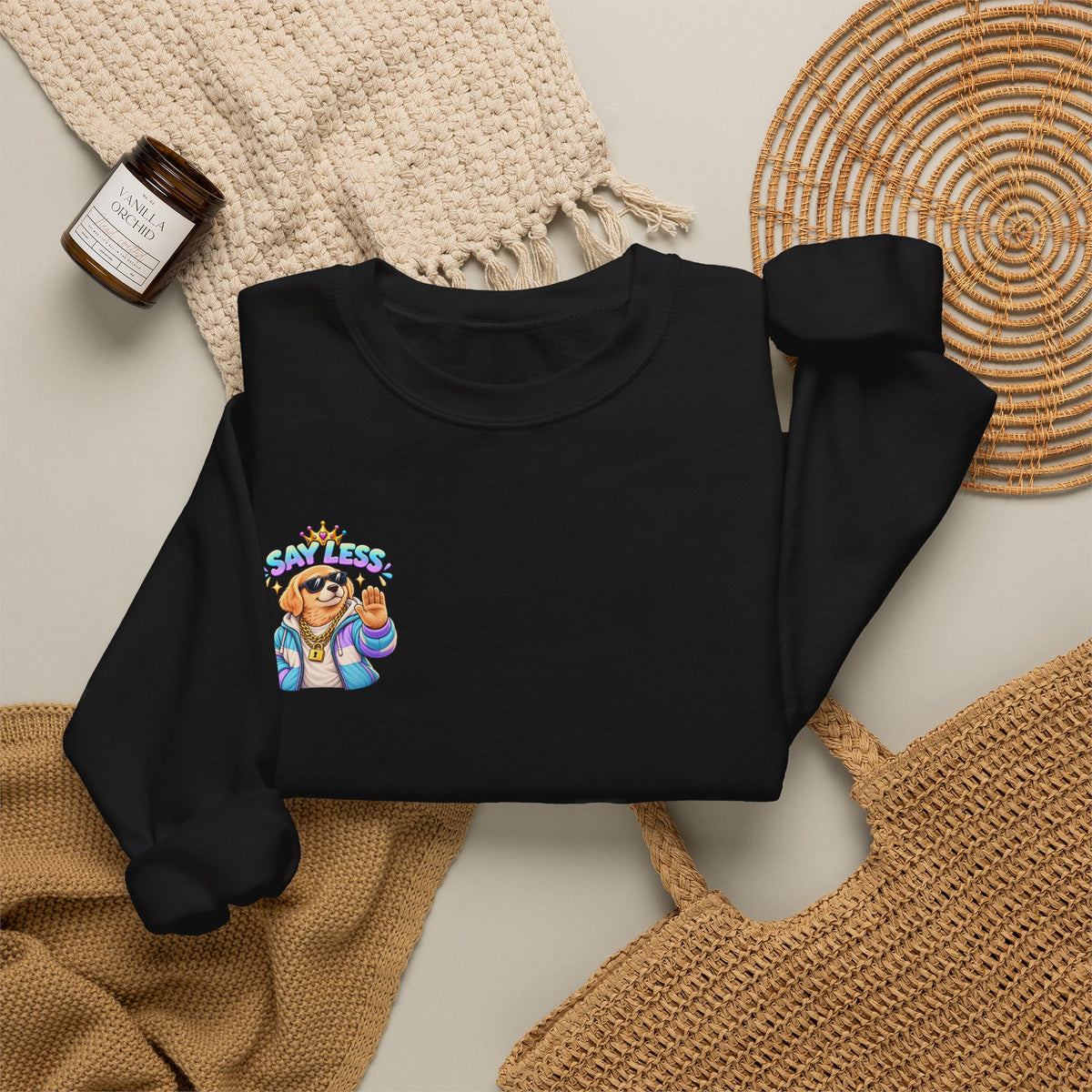 Crewneck Sweatshirt - Colorful Girl with Flower Crown Graphic
