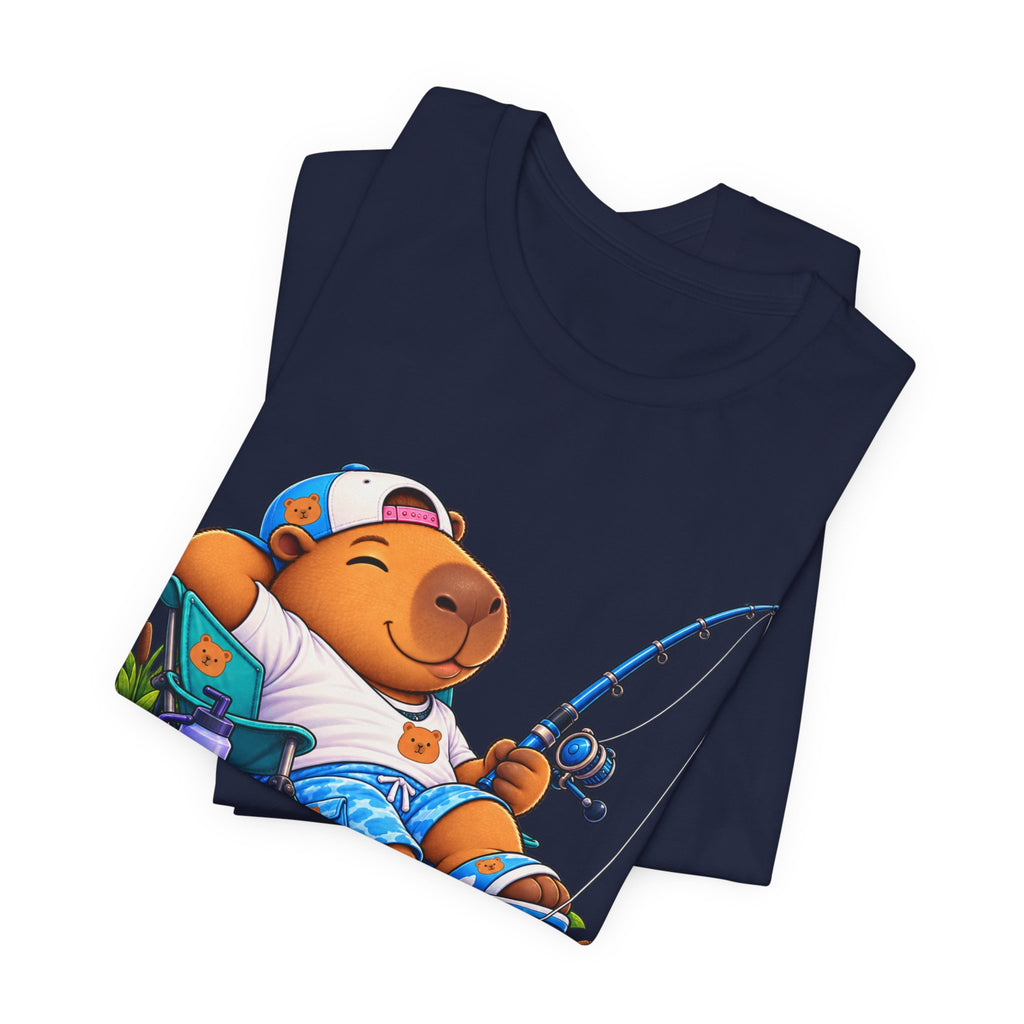 Unbothered Fishing Capybara Tee — Relaxed Vacation Vibes Graphic T-Shirt