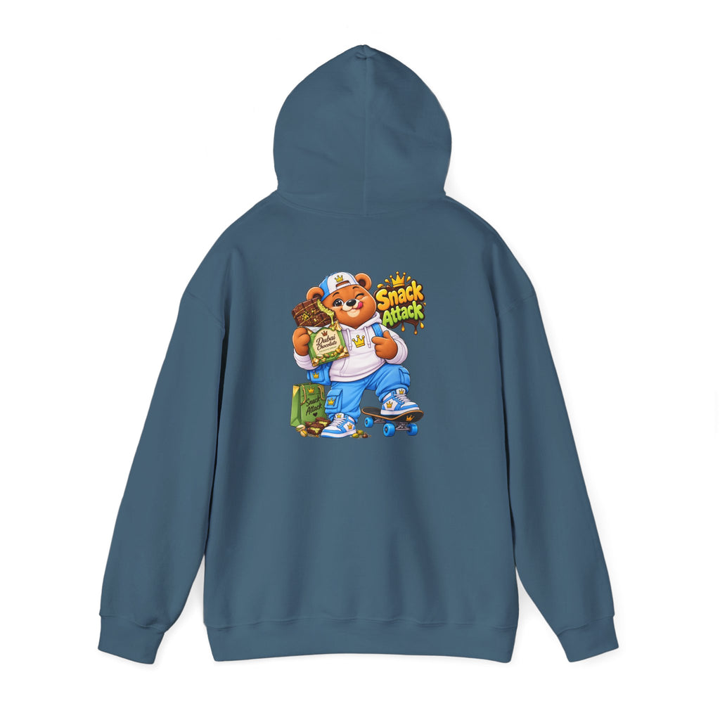 Snack Attack Hoodie — Streetwear Cartoon Foodie Bear Graphic Hooded Sweatshirt
