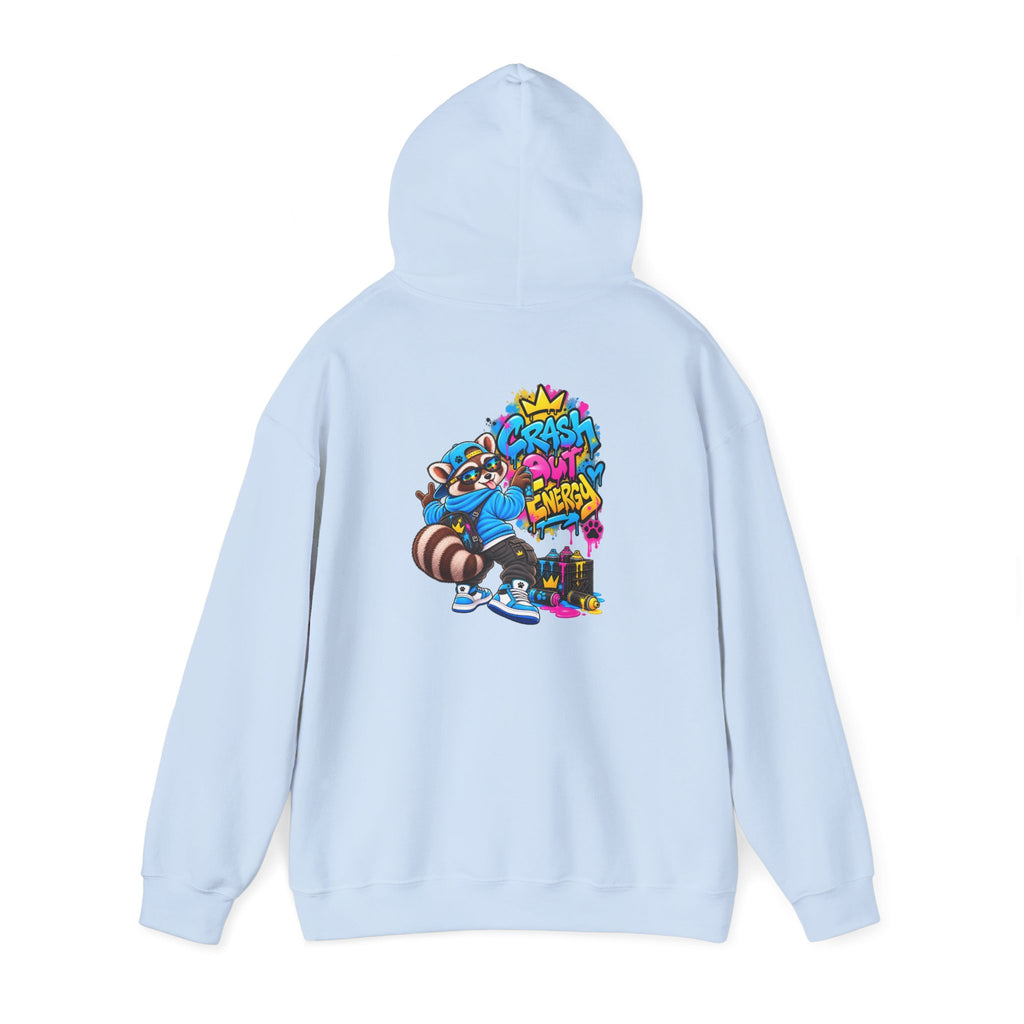 Raccoon Street Art Hoodie – 'Bright Energy' Graffiti Graphic Sweatshirt
