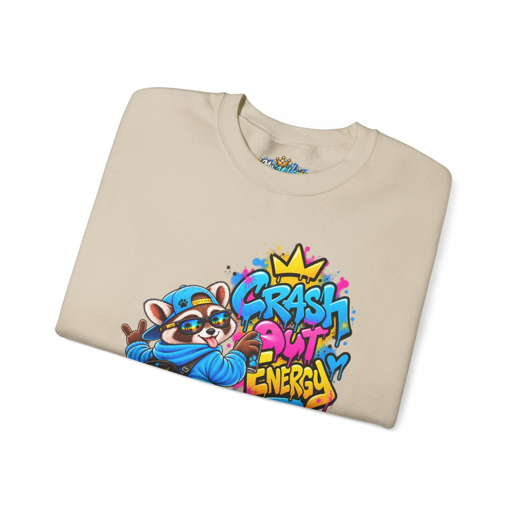 Crash Out Energy Crewneck Sweatshirt — Urban Raccoon Streetwear