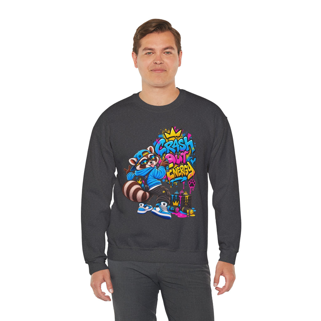 Crash Out Energy Crewneck Sweatshirt — Urban Raccoon Streetwear