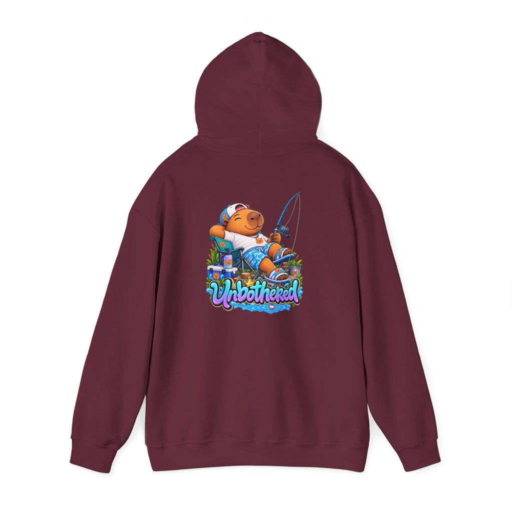 Relaxing Unbothered Capybara Hoodie – Chill Vibes Graphic Sweatshirt