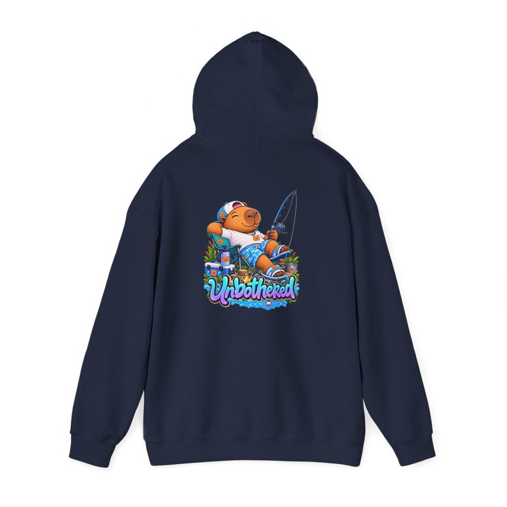 Relaxing Unbothered Capybara Hoodie – Chill Vibes Graphic Sweatshirt