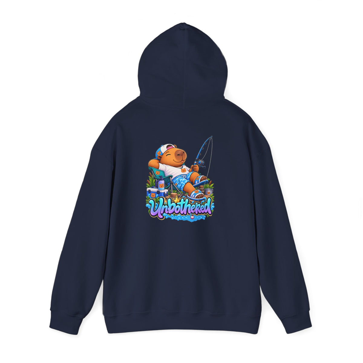 Relaxing Unbothered Capybara Hoodie – Chill Vibes Graphic Sweatshirt