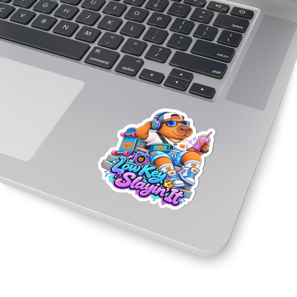 Sonny Capybara — "Low Key Slayin' It" Kiss-Cut Vinyl Sticker