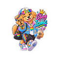 Cute Rainbow Dog Sticker — 'Good Vibes' Kiss-Cut Vinyl Laptop Decal