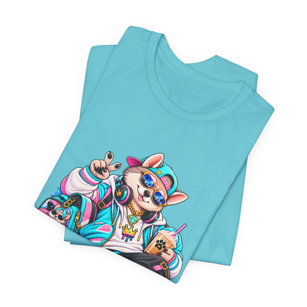 So Goated Husky with Drip T‑Shirt — Retro Skate Dog Graphic Tee