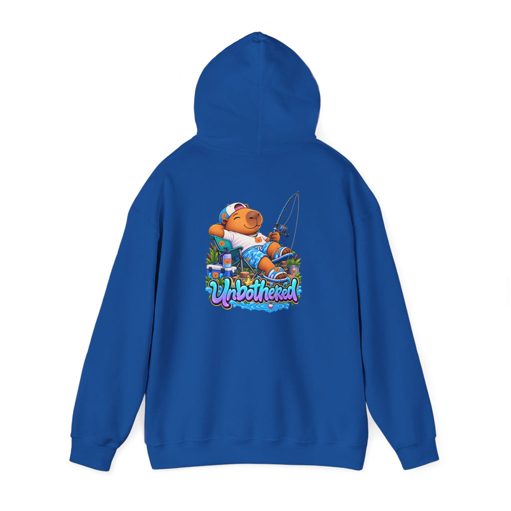 Relaxing Unbothered Capybara Hoodie – Chill Vibes Graphic Sweatshirt