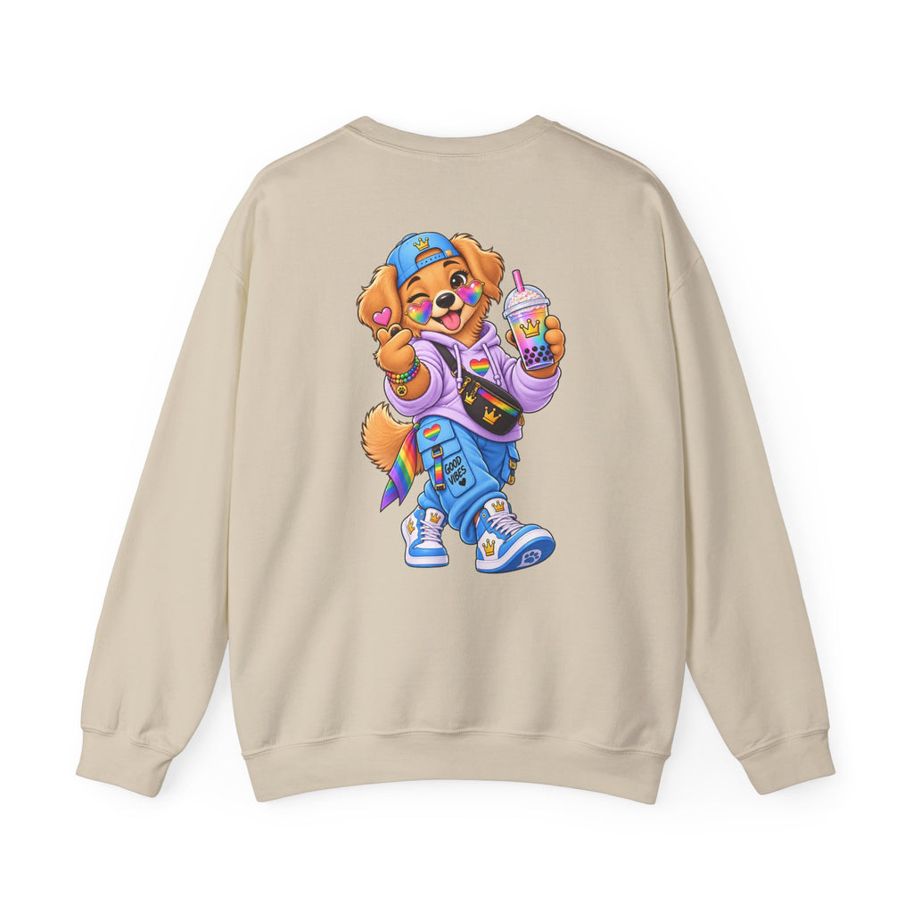 Graphic Sweatshirt — 'My Wildsona' Cute Colorful Dog with Big Personality Character Crewneck