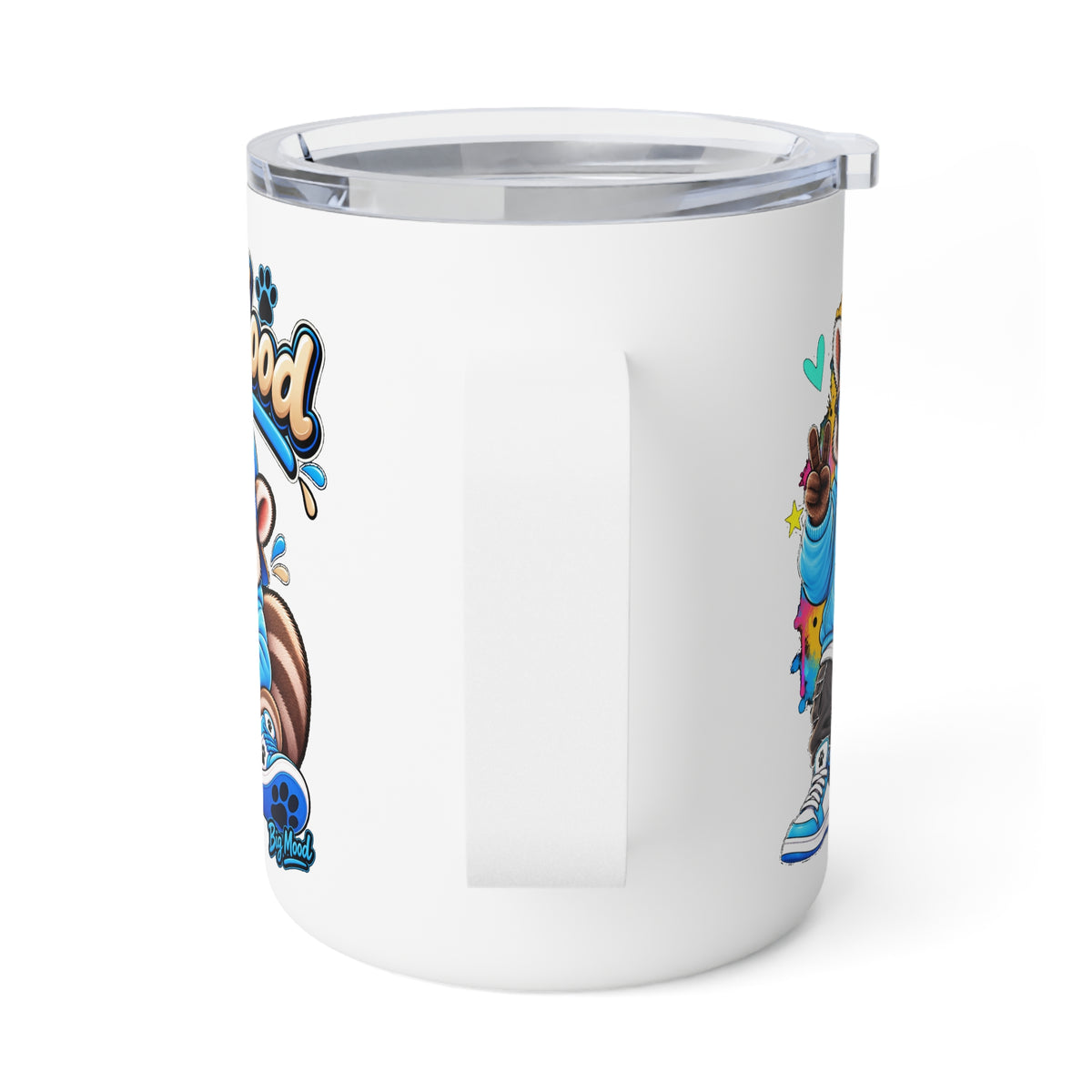 10oz Insulated Coffee Mug — Remy Raccoon Big Mood