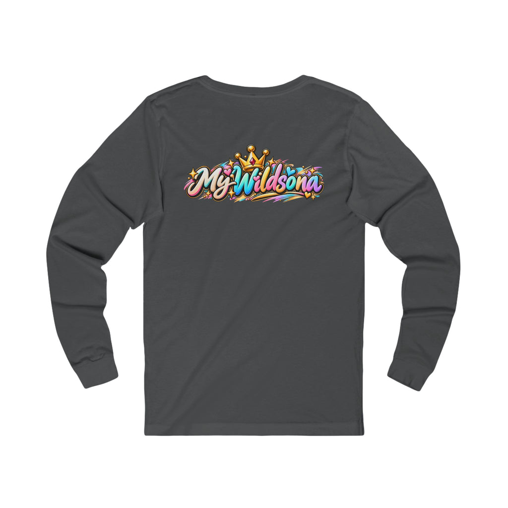 Cartoon Dog Graphic Long Sleeve Tee — "My Wildsona" Colorful Streetwear