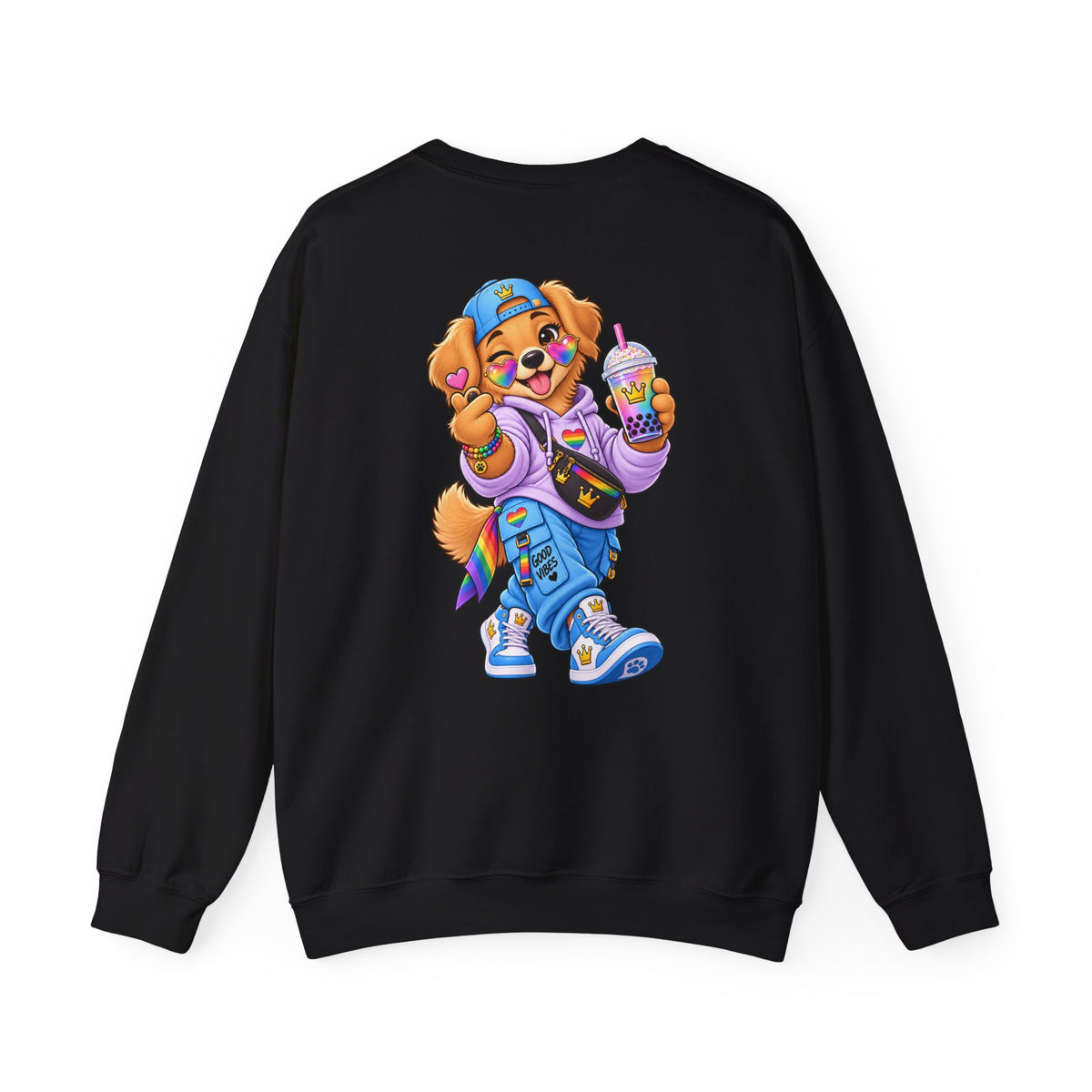Graphic Sweatshirt — 'My Wildsona' Cute Colorful Dog with Big Personality Character Crewneck