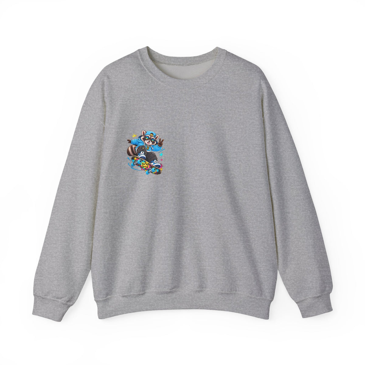 Whimsical Blue Cat Galaxy Crewneck Sweatshirt