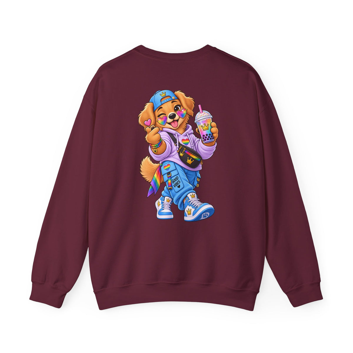 Graphic Sweatshirt — 'My Wildsona' Cute Colorful Dog with Big Personality Character Crewneck