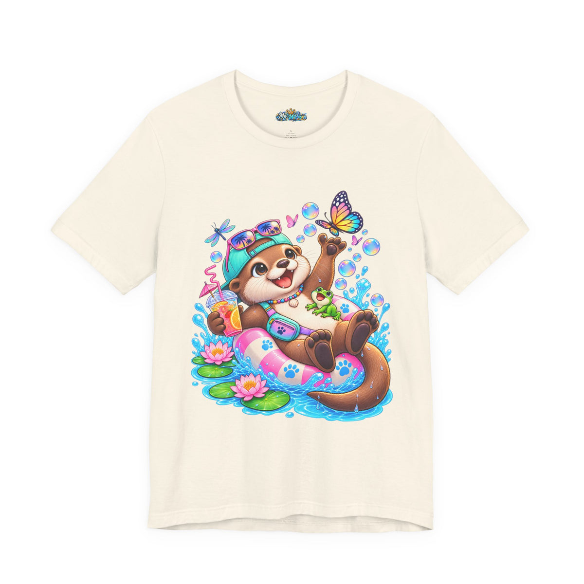 Otter Floatie T-Shirt — Cute Summer Otter with Butterfly Tee