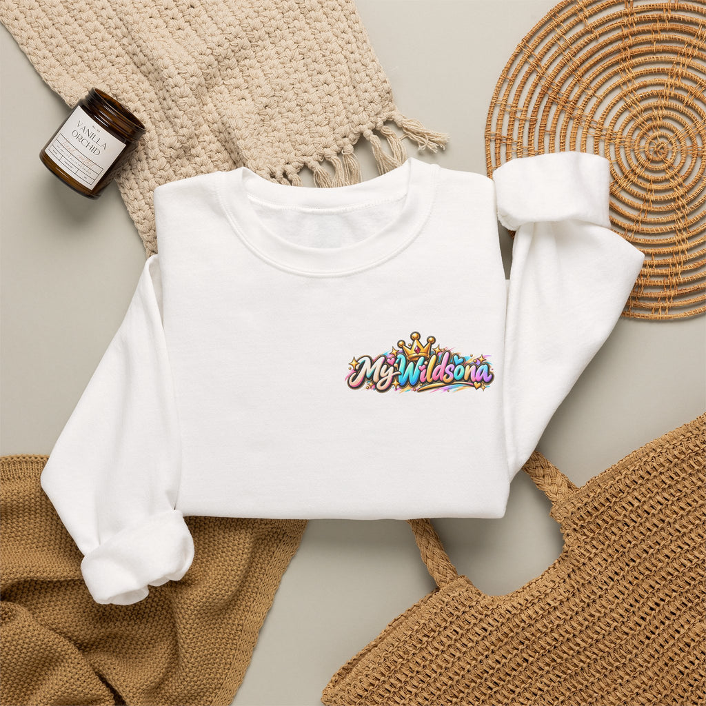 Graphic Sweatshirt — 'My Wildsona' Cute Colorful Dog with Big Personality Character Crewneck