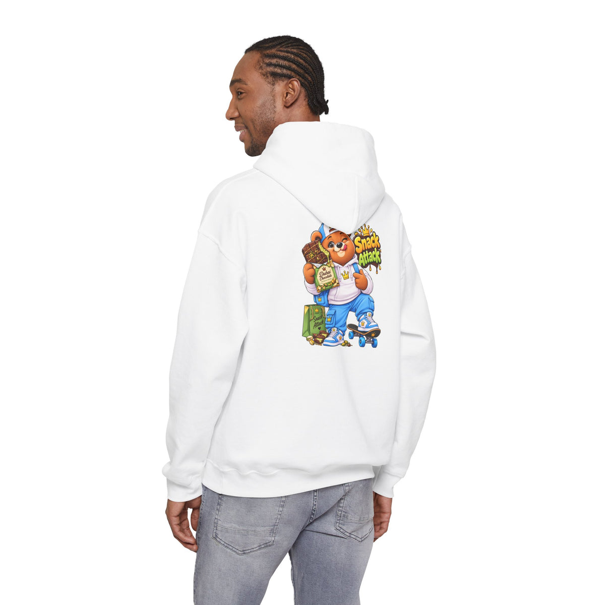 Snack Attack Hoodie — Streetwear Cartoon Money & Chips Graphic Hooded Sweatshirt