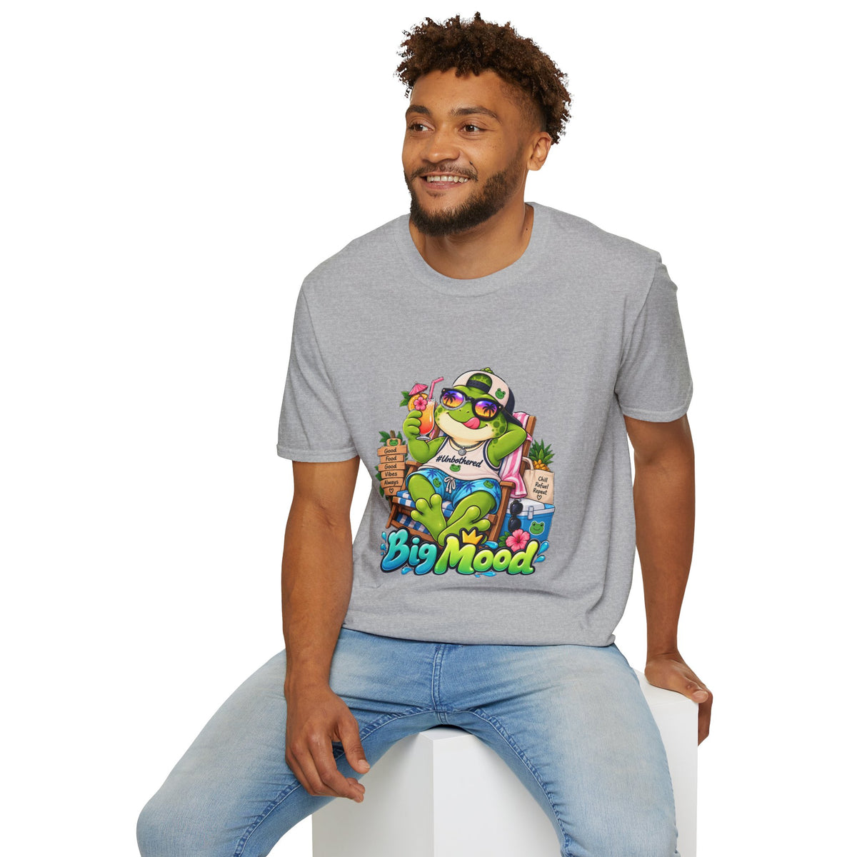 Big Mood Frog T-Shirt — Chill Cartoon Frog Graphic Tee