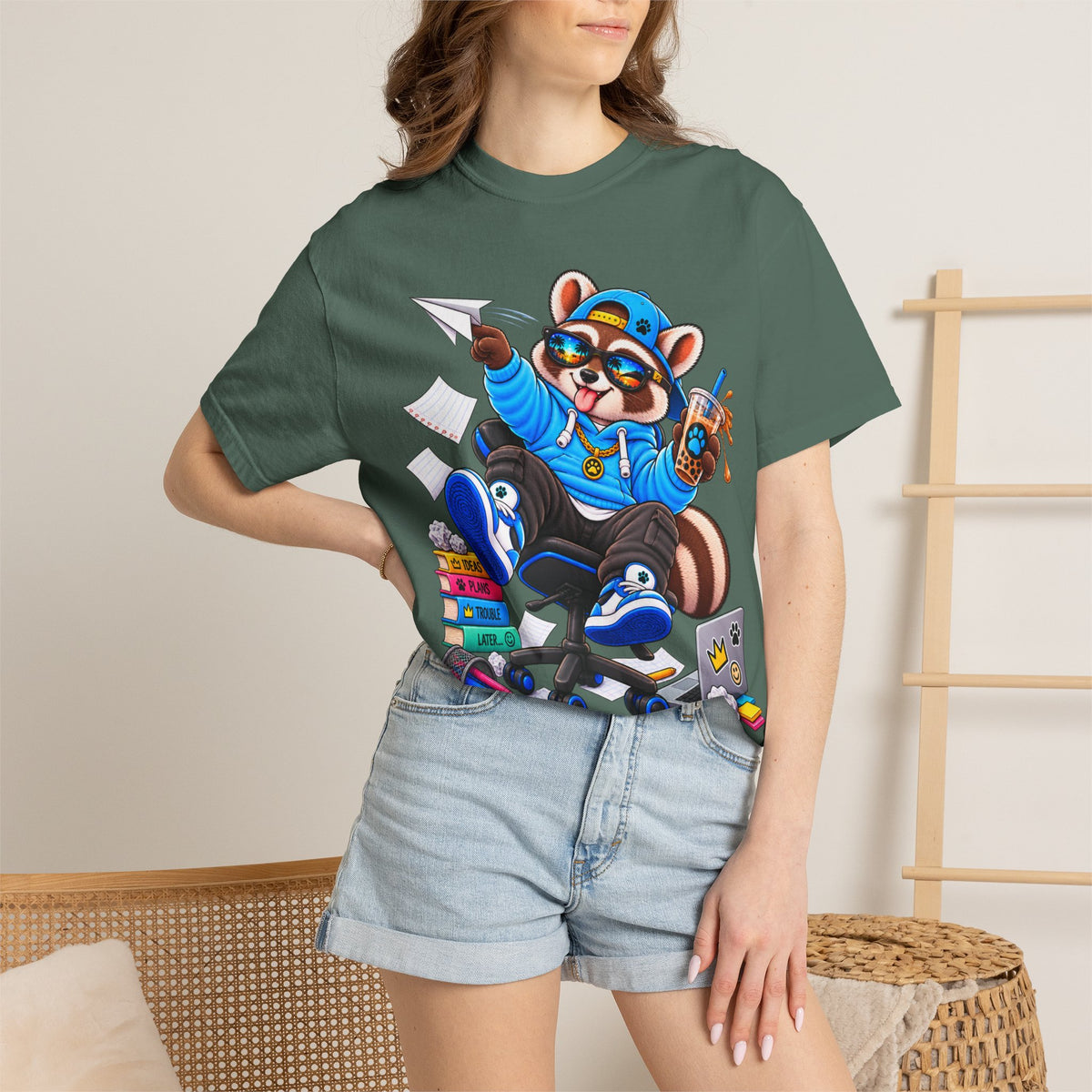 Mischievous Remy Raccoon Graphic T-Shirt