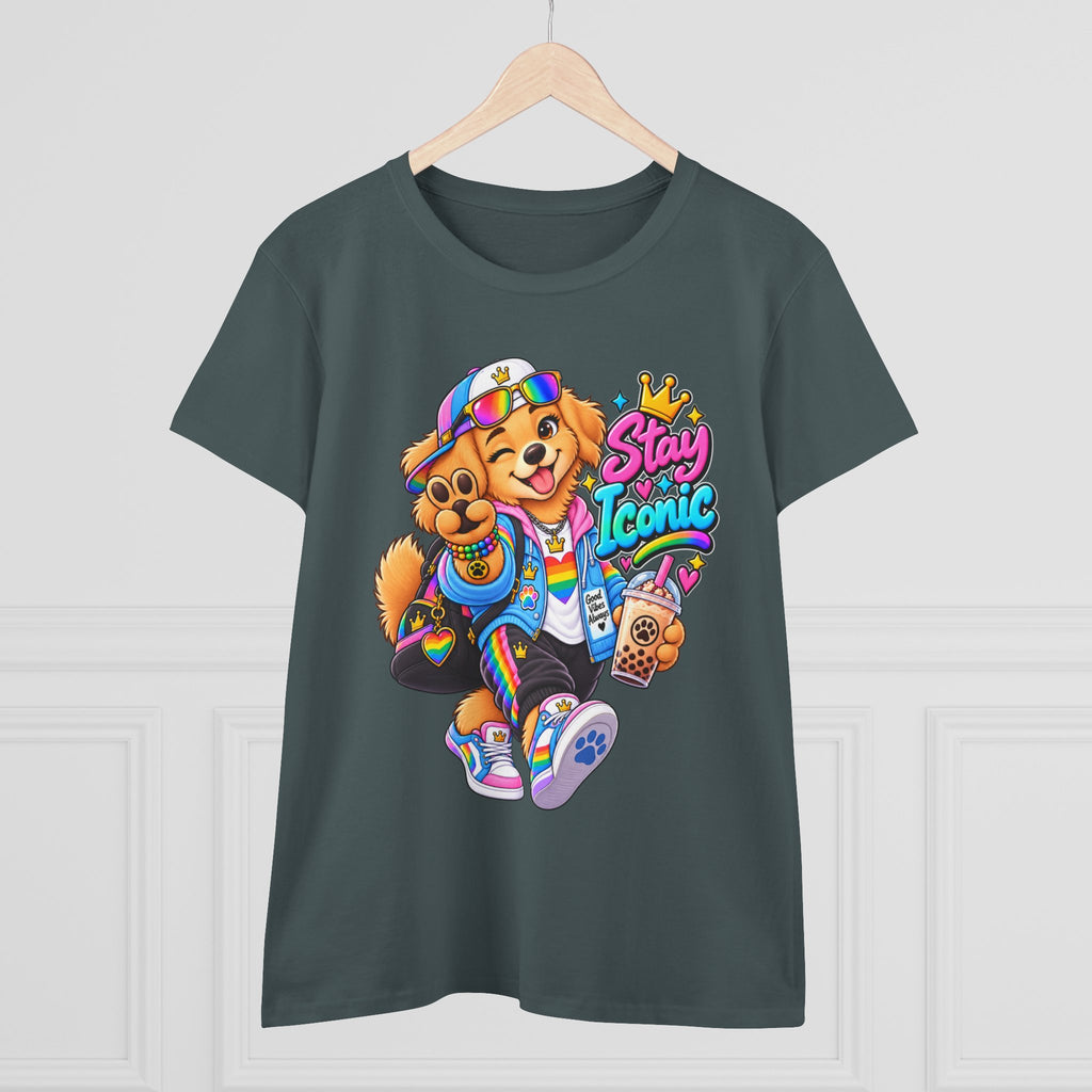 Stay Iconic Dog Graphic Tee — Cute Retro Teddy Bear Design