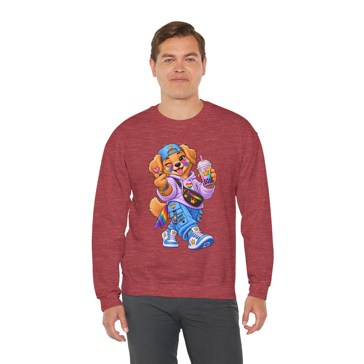 Cute Big Personality Hip-Hop Dog Crewneck Sweatshirt