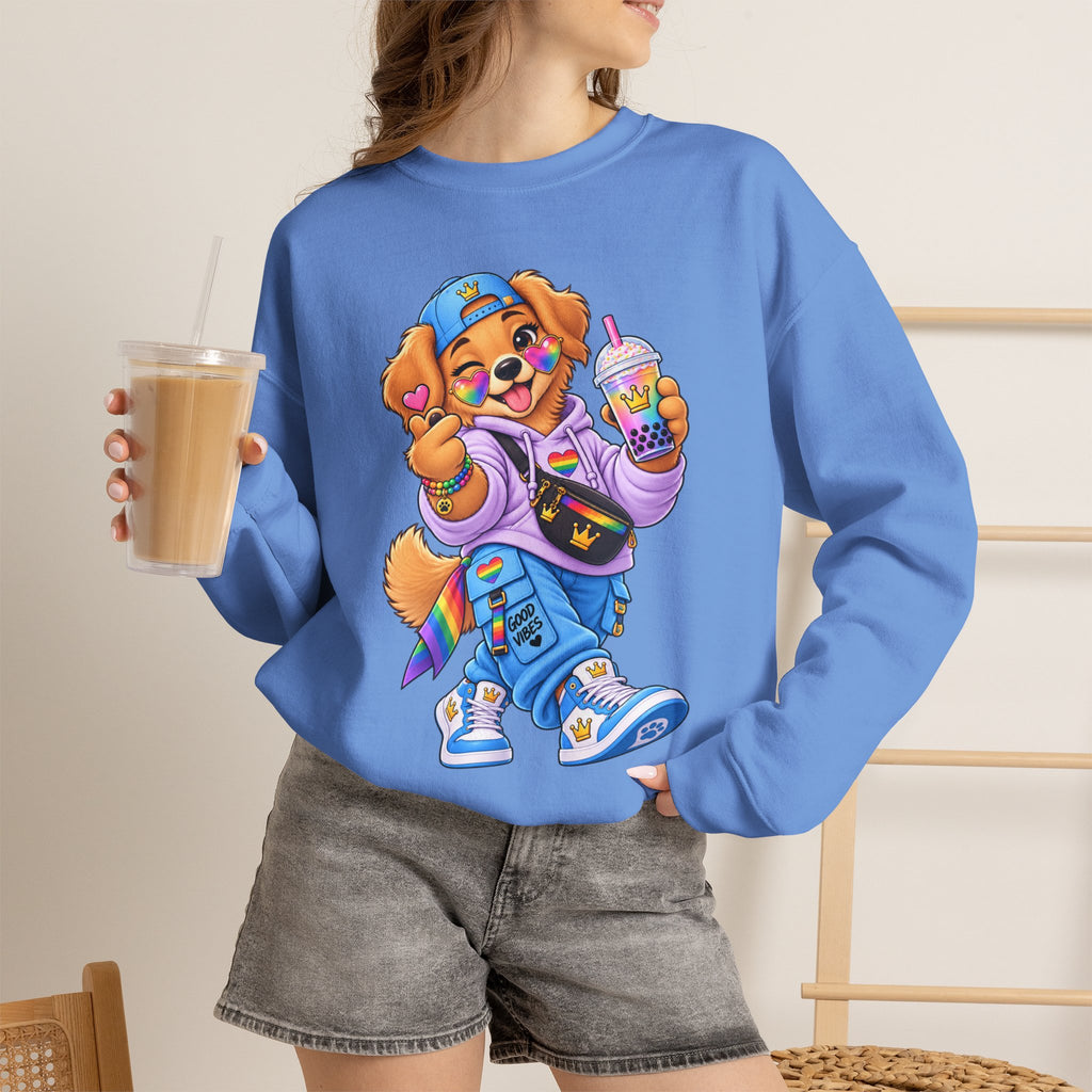 Cute Big Personality Hip-Hop Dog Crewneck Sweatshirt