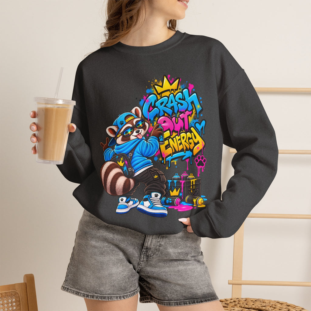 Crash Out Energy Crewneck Sweatshirt — Urban Raccoon Streetwear