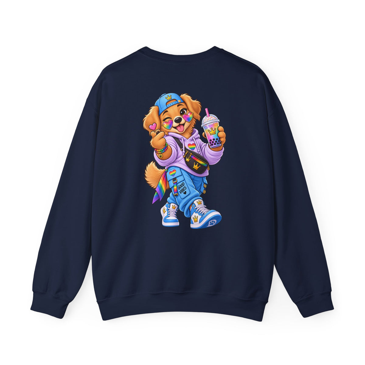 Graphic Sweatshirt — 'My Wildsona' Cute Colorful Dog with Big Personality Character Crewneck