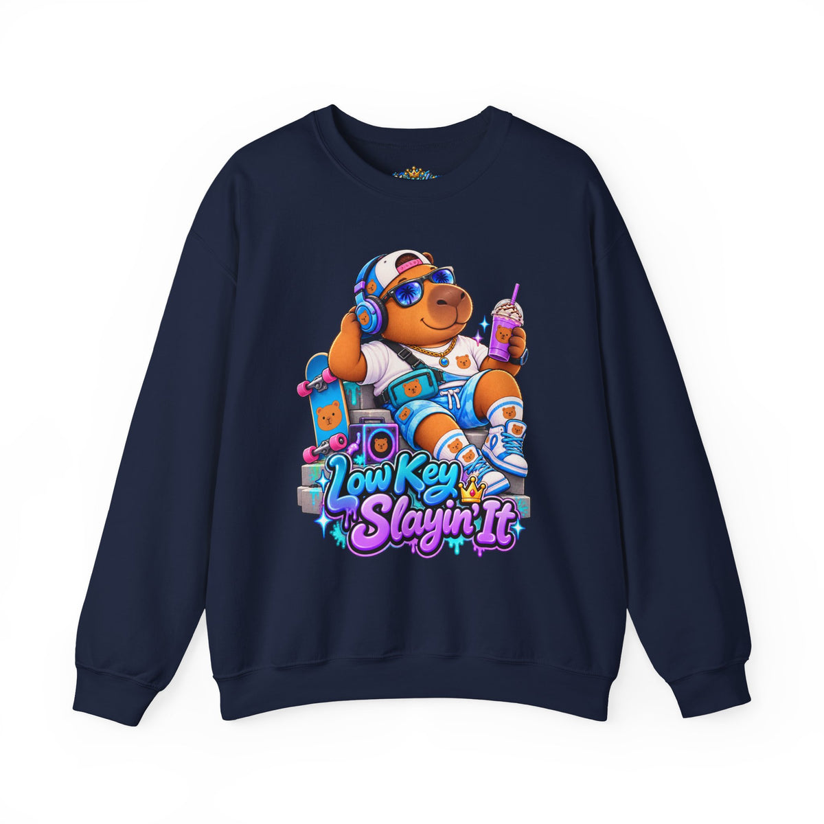 Sonny Capybara Graphic Sweatshirt — "Low Key Slayin' It"